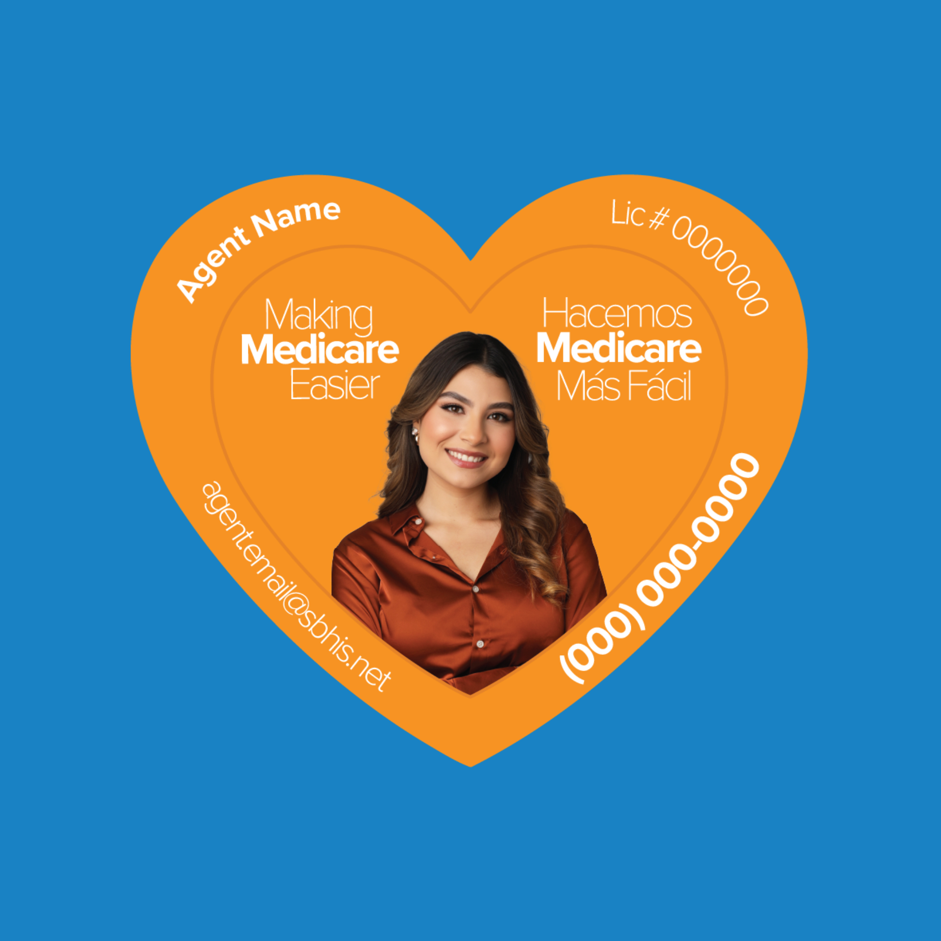 Bilingual Agent Heart Shaped Stickers